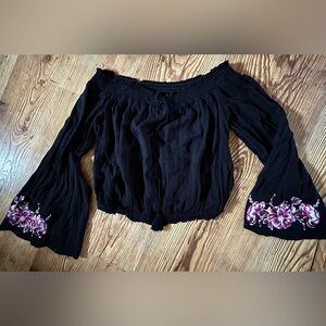 Black Off-Shoulder Women's Top